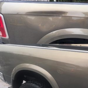 pickup rear panel dent fix